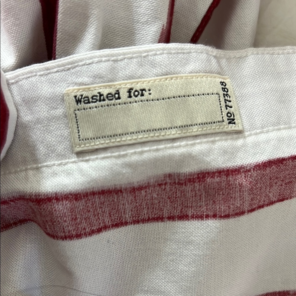 J. Crew Red & White Striped 100% Organic Cotton Casual Button Down Oxford Shirt - Picture 6 of 7